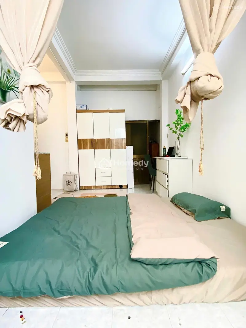 Studio Lầu 1 - 30M2 Có Bancol - Máy Tắm Nước Nóng - Tủ Lạnh - Nệm Chuẩn Khách Sạn 5 Sao - 6 Tr/Th
