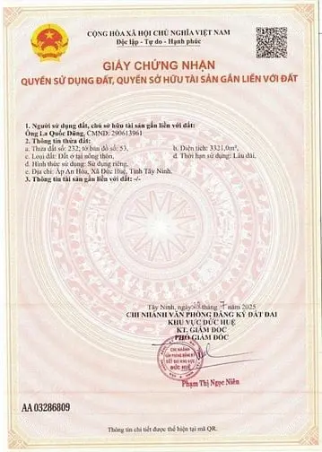 Cần Bán Đất Đức Huệ – Long An, Đất Full Thổ Cư, Sổ Hồng Chính Chủ