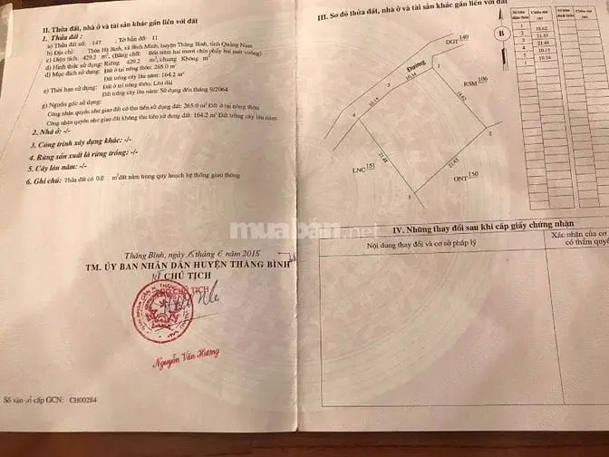 Chính Chủ Cần Bán Đất Mặt Biển Bình Minh Sát Vinpearl Nam Hội An
