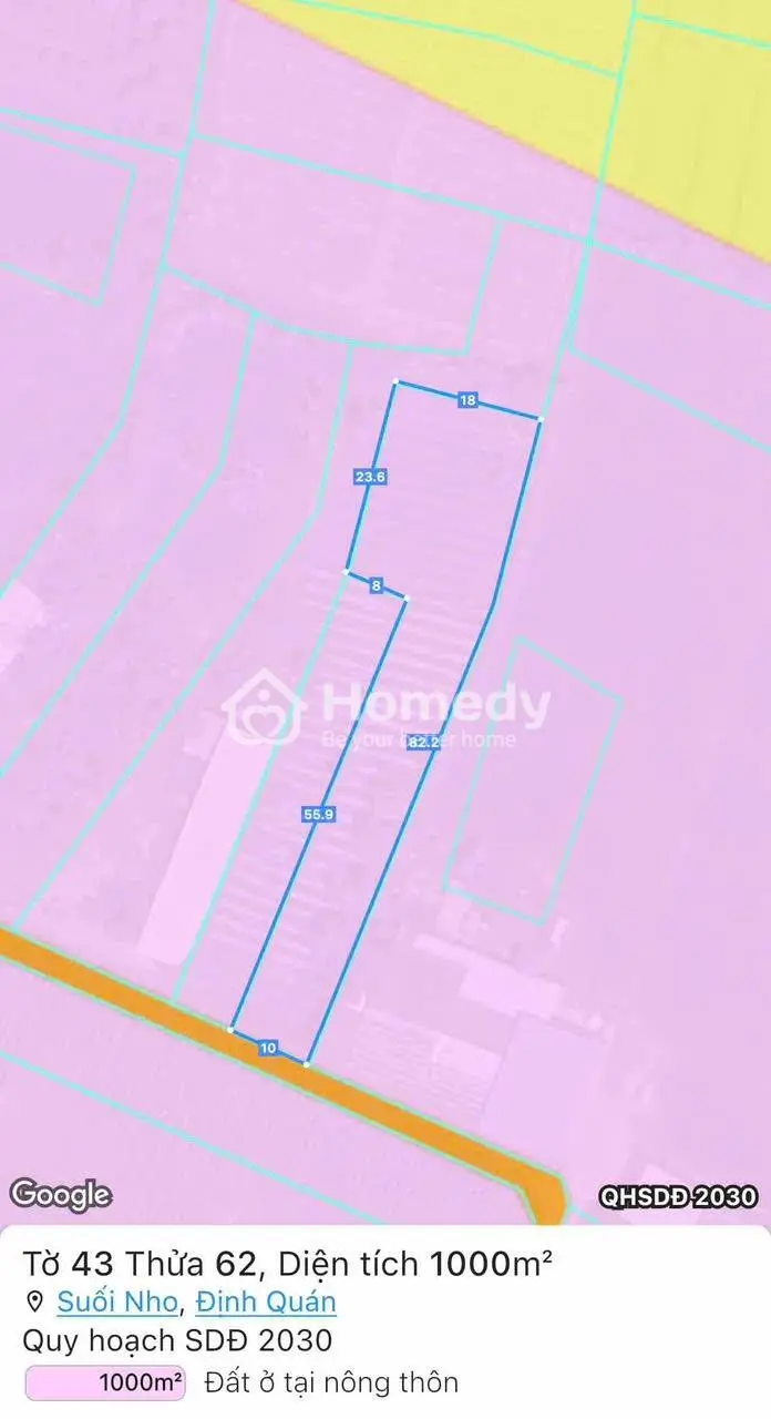 Bán Đất Vườn 1000M² Tại Suối Nho, Định Quán – Pháp Lý Rõ Ràng, Giá 990 Triệu