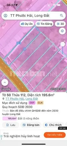 Bán Đất Biển Phước Hải - Hcm Giá 2,2 Tỷ/ Nền 210M2 Thổ Cư