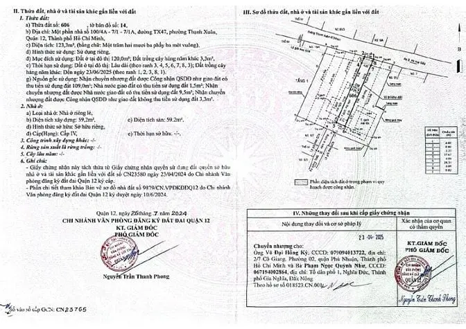 Cần Bán Gấp Đất Mt Thạnh Xuân 47, Quận 12 Diện Tích: 123M(4X30)