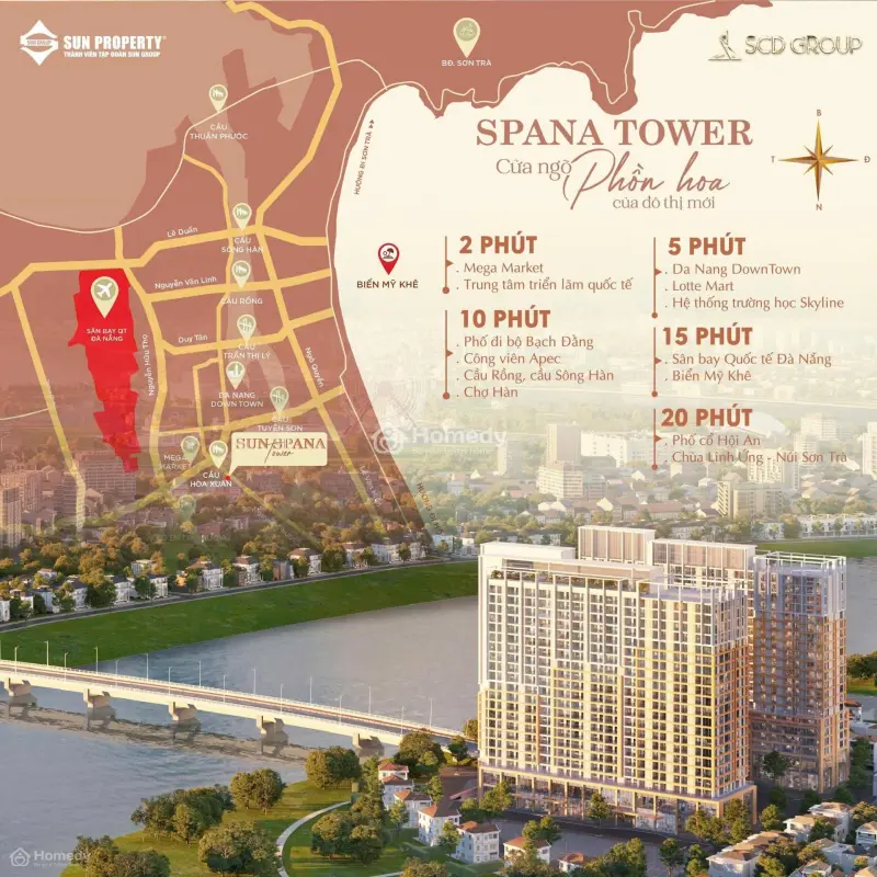Căn Hộ Studio Cuối Cùng , Tầng Cao , View Sông Của Spana Tower - Hòa Xuân