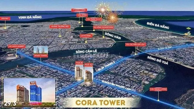 Chỉ Từ 50 Triệu – Booking Ngay Căn Hộ Cora Tower Trung Tâm Hòa Xuân