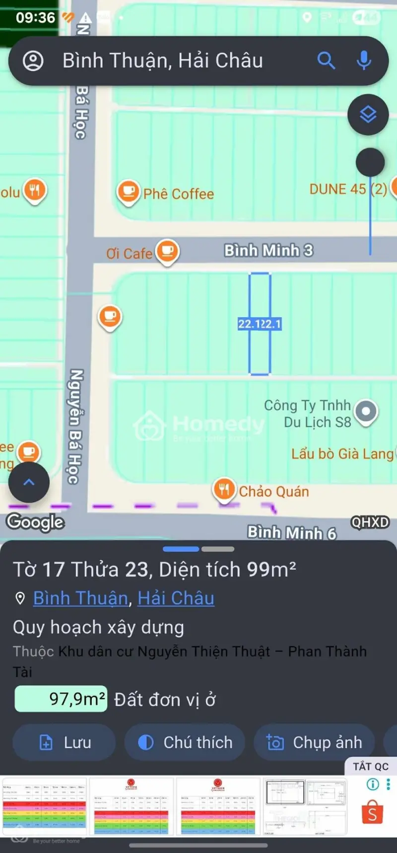 (Chính Chủ) 👉Bán Đất Đường Bình Minh 3, Hải Châu, Đà Nẵng 👉Dt: 99M2