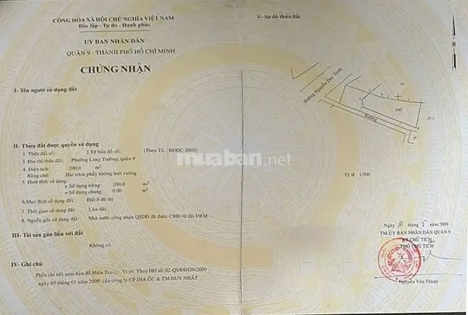Đất Lớn Nguyễn Duy Trinh Thủ Đức – 3 Mặt Tiền, Giá Chỉ 63 Triệu/M2