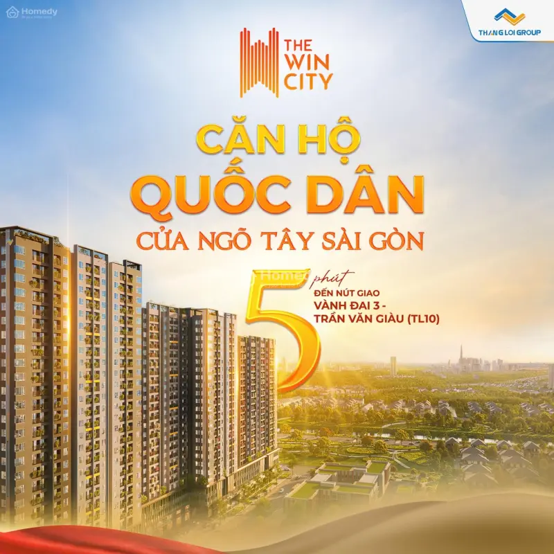 The Win City Đức Hòa-Sở Hữu Căn Hộ Đẳng Cấp Cửa Ngõ Tây Sài Gòn Chỉ Từ 1,2 Tỷ/Căn