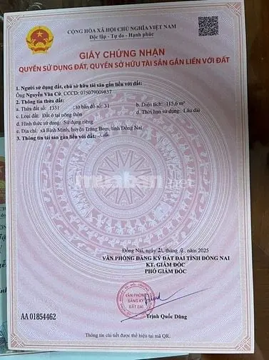 Bán Sĩ 10 Lô Đất Bình Minh, Trảng Bom, Đồng Nai, Chỉ 1 Tỷ 150 Triệu/Lô