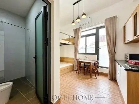 Cho Thuê Căn Hộ Có Gác Full Nội Thất Cửa Sổ Trời Ngay Khu Etown Gần Học Viện Hàng Không, Tân Bình