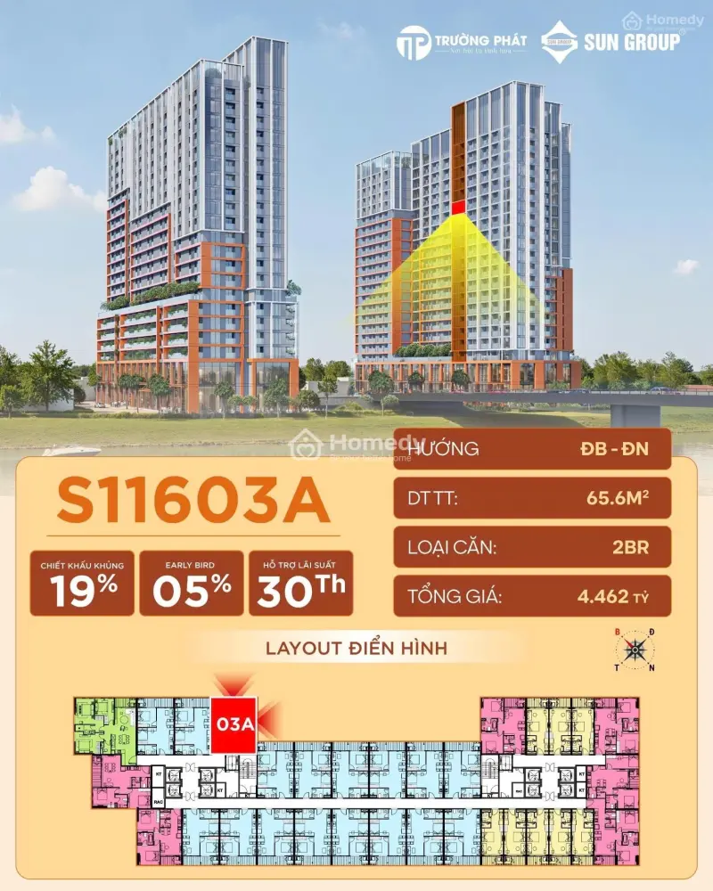 Chỉ Từ 1 Tỷ, Sở Hữu Căn Hộ Tầng Cao View Sông, Pháo Hoa, 30 Tháng 0% Lãi Suất, Ck 18.5%