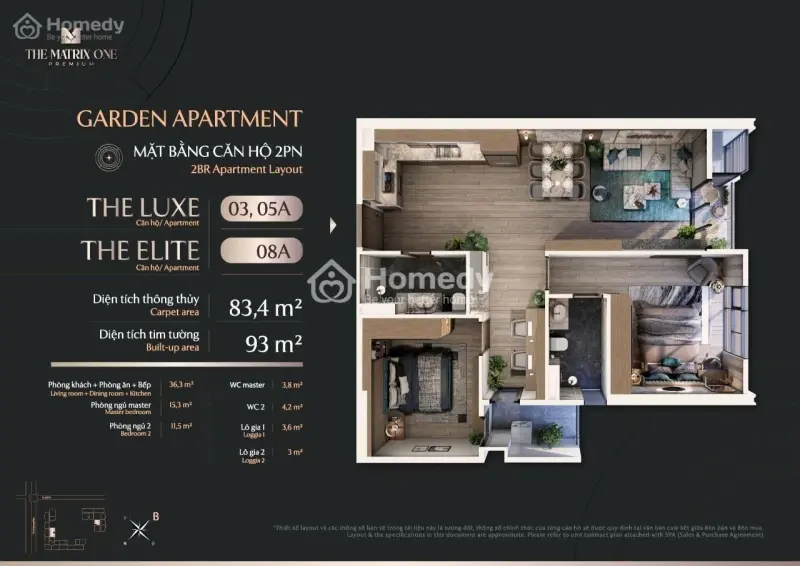 🌟 Chuyển Nhượng Căn 2Pn 2Vs The Maxtrione - Hướng Đông Bắc - 83.4M2