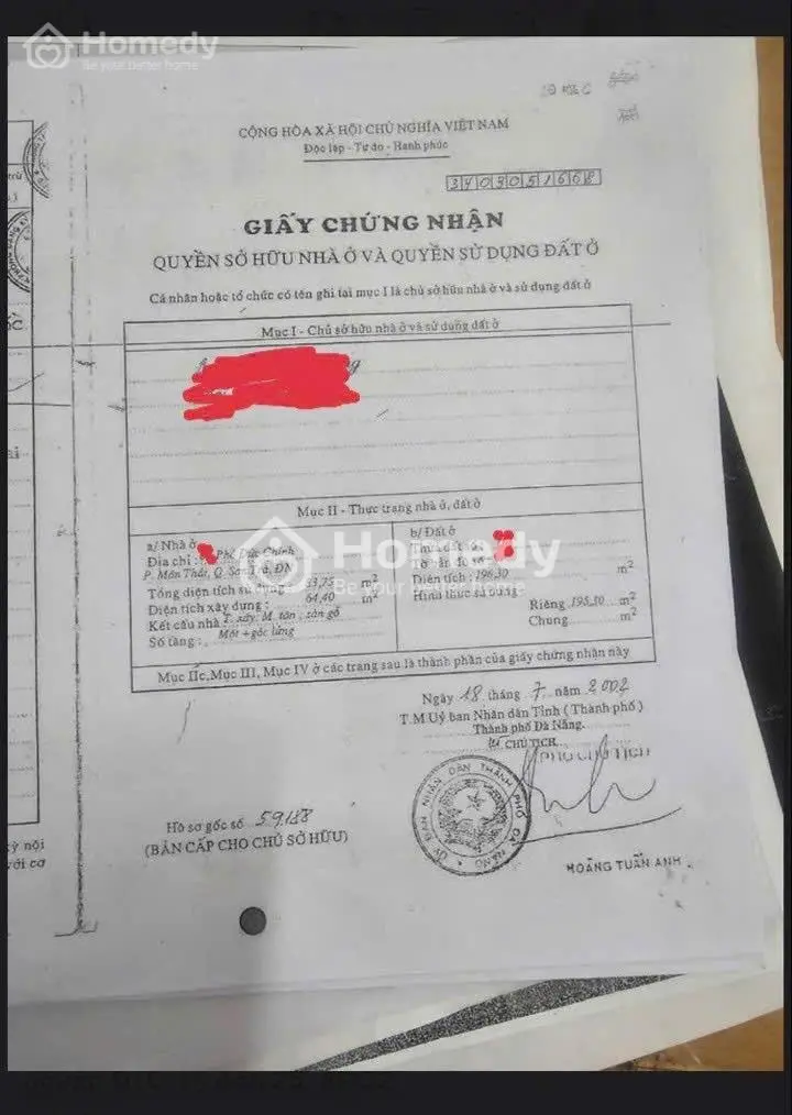 Nhà 2 Mặt Tiền Trước Sau Đường Phó Đức Chính, Sơn Trà. Gía Rẻ Nhất Khu Vực