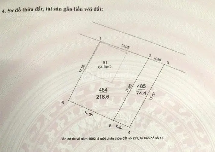 Bán Đất Thổ Cư Gần Cầu Trần Hưng Đạo, Long Biên