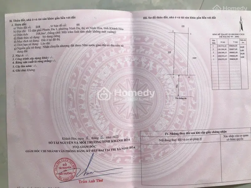 Bán Đất Khu Đấu Giá Tdp Phước Đa 1 – P. Ninh Hòa, (Ninh Đa Cũ ), Thổ Cư 100%