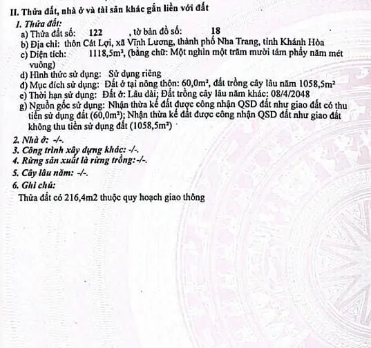 🏝️ Bán Đất Nha Trang Vĩnh Lương – Vị Trí Vàng Cho Đầu Tư Và An Cư! 🏡