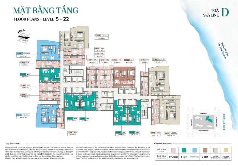 Căn Hộ 5* Trực Diện Biển Mỹ Khê Đà Nẵng, Bàn Giao Luôn, Full Nội Thất Nhận Nhà Ngay Chỉ Với 2Tỷ950