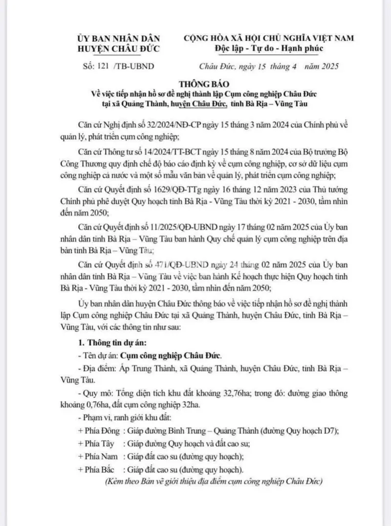 Bán Lô Đất 2 Mặt Tiền Xã Bình Giã, Châu Đức, Bà Rịa Vũng Tàu Siêu Đẹp Giá Rẻ