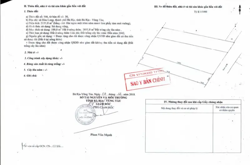 2155M Có 100M Thổ Cư Ngay Mặt Tiền Quốc Lộ 56, Hòa Long, Brvt Giá 25,5 Tỷ Tl