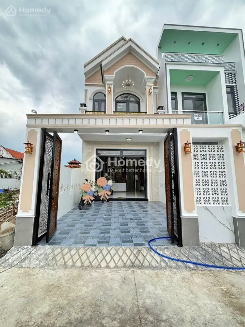 Bán Nhà 1 Trệt 1 Lầu 100M2 Đã Hoàn Công - Xã Mỹ Yên _ Bến Lức _ Long An - Giá 2 Tỷ 560 Triệu/Căn