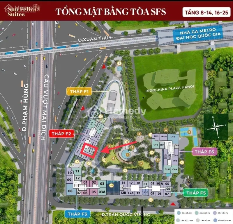 Bán Căn Hộ Chung Cư Sun Feliza Suites, 9,8 Tỷ, 54M2, Đẹp, Nhiều Tiện Ích Tại Cầu Giấy, Hà Nội