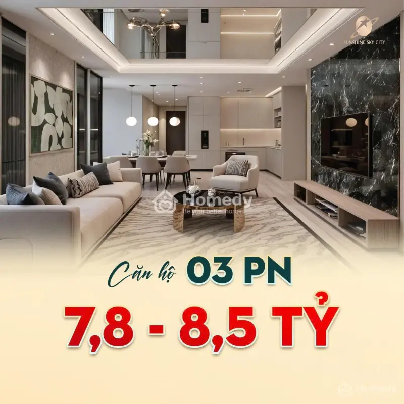 Sunshine Sky City Q7 Tt 36 Tháng, Trả 25% Đến Khi Nhận Nhà, Giá 75Tr/M2,Ưu Đãi 1% Book Chỗ & Phí Ql