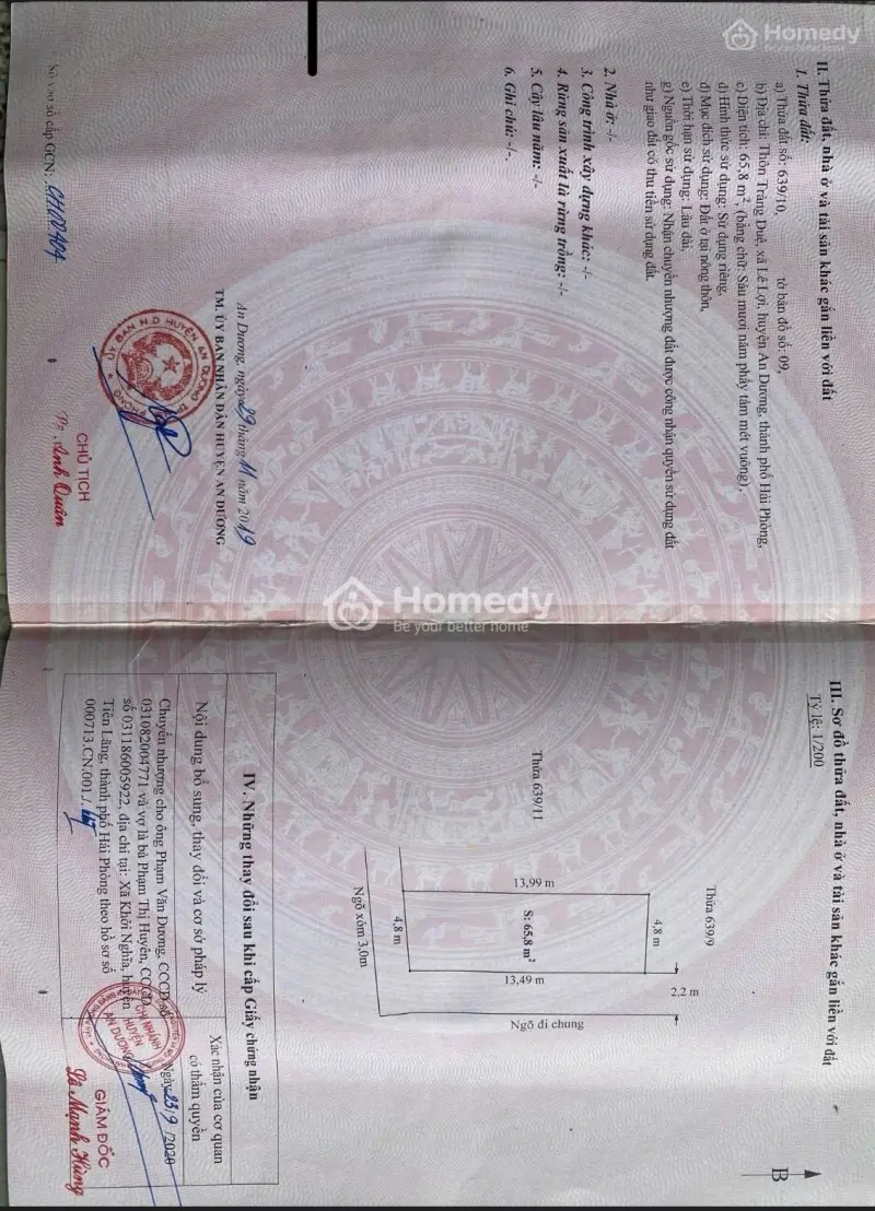 Bán Lô Góc 65M2 Tdp Tràng Duệ An Dương Hải Phòng