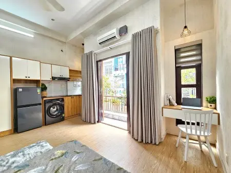 Studio Mới Tinh 100% - Máy Giặt & Bếp Riêng Bancol Cực Thoáng Ngay Trung Tâm Phú Nhuận Giáp Q1, Q3