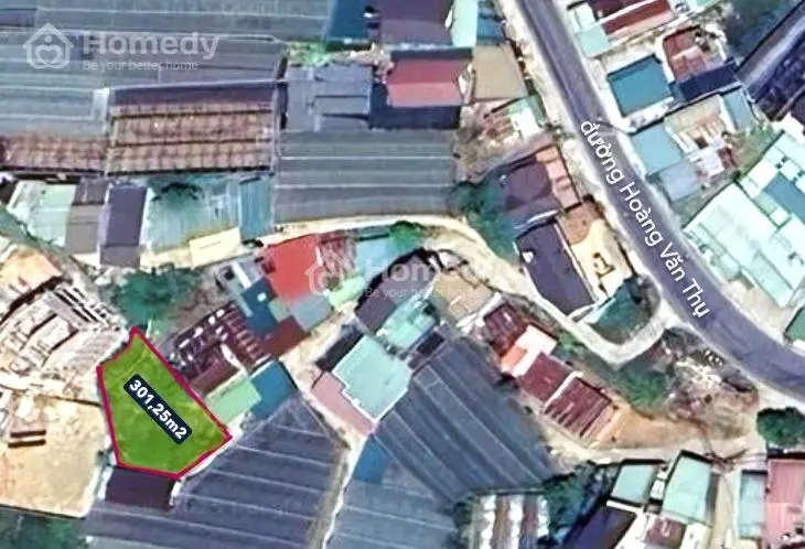 Bán Đất Ở Đường Hoàng Văn Thụ, Diện Tích 301.25M2, Phường Cam Ly - Đà Lạt (Phường 5 Cũ), Lâm Đồng