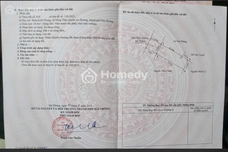 Bán Đất 57M2 Kiến Phong Đồng Thái An Dương Hải Phòng