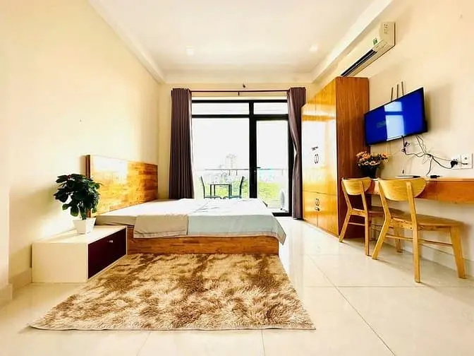 🏡Căn Hộ 1 Phòng Ngủ Đầy Đủ Nội Thất 40M2 Bancol Ngay Tôn Thất Thuyết