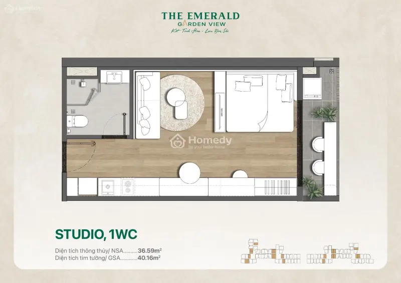 Booking 20Tr Giữ Căn View Đẹp Mảng Xanh Tại The Emerald Garden View