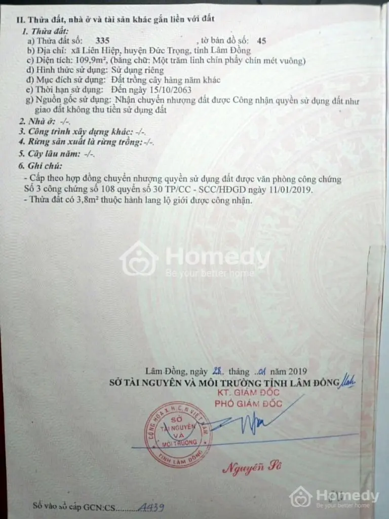 Bán Đất Thổ Cư Giá Rẻ,Chính Chủ, Gần Chợ, Trường Học, Ủy Ban, Sân Bay Liên Khương, Giá Dưới 1,1 Tỷ