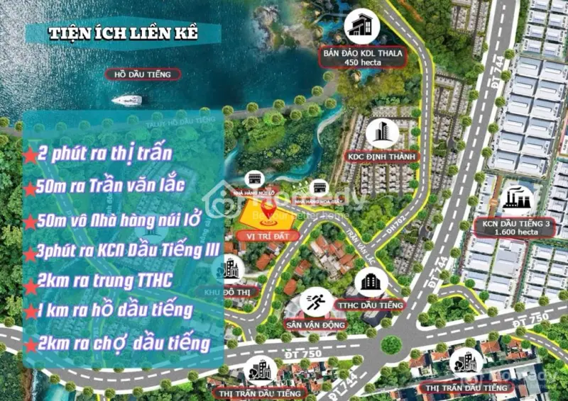 Đất Ngay Kdl Dầu Tiếng, Sát Hồ Giá Chỉ 680Tr 300M2