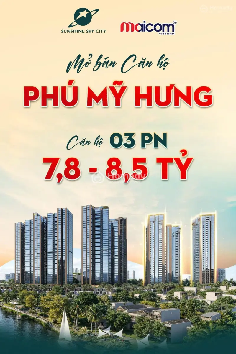 Nhận Booking Căn Hộ Cao Cấp Mới Tại Sunshine Sky City Quận 7, 70 Tr/M2, 3Pn, View Đông Nam Cực Đẹp