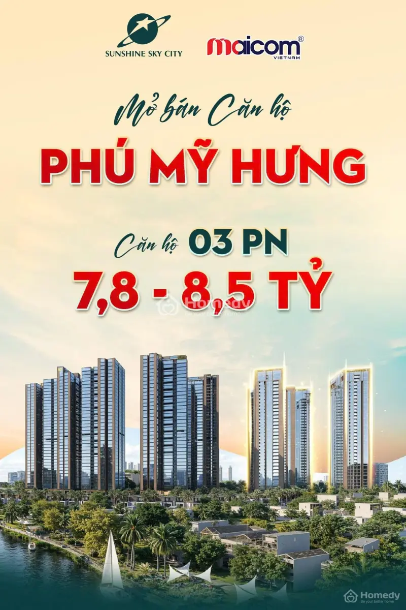 Sunshine Sky City Q7 Tt 36 Tháng, Trả 25% Đến Khi Nhận Nhà, Dk 75Tr/M2, Ưu Đãi 1% Book Chỗ & Phí Ql