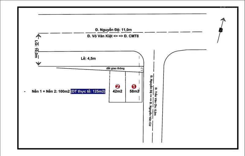 Bán Nền Tặng Showroom Góc 2 Mặt Tiền Đường Nguyễn Đệ . Hiện Có Hđ Thuê 25Tr/ Tháng .