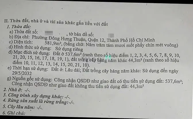 Lô Đất Mặt Tiền Kênh Tham Lương, P.đông Hưng Thuận, Quận 12, Giá 18 Tỷ