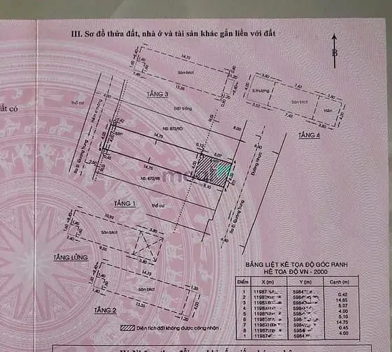 Gò Vấp, Quang Trung, Bán Nhà Đúc 4.5 Tấm Mặt Tiền Hẻm Dt 4X20M