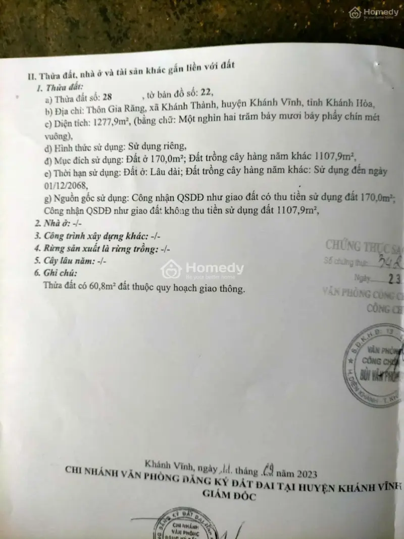Cần Tiền Trả Nợ Ngân Hàng, Cần Bán Lô Đất Thôn Gia Răng, Khánh Thành, Khánh Vĩnh, Khánh Hòa