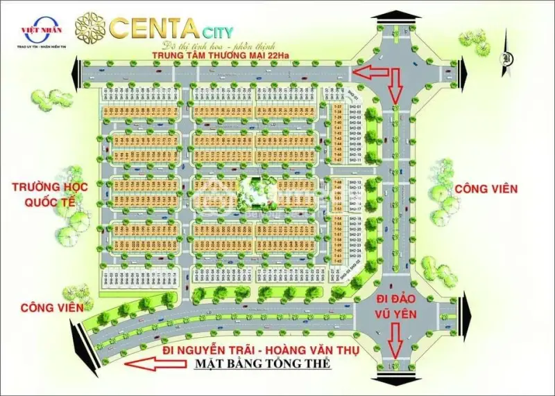 Bán Liền Kề 75M2 - Hướng Nam Đẹp - Đô Thị Centa City - Cửa Ngõ Vinhomes Vũ Yên. Giá: 3,950 Tỷ