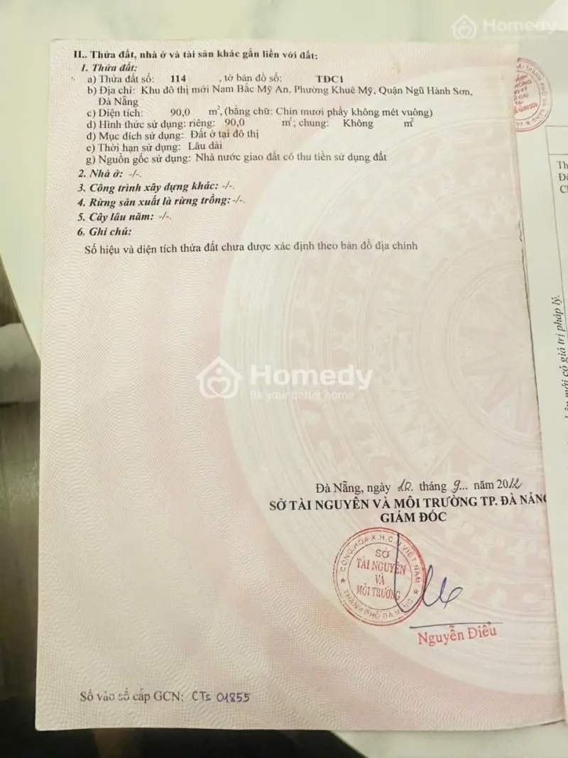 Hoàng Trọng Mậu, Q.nhs 90M2 H.nam 7.5 Tỷ Đà Nẵng