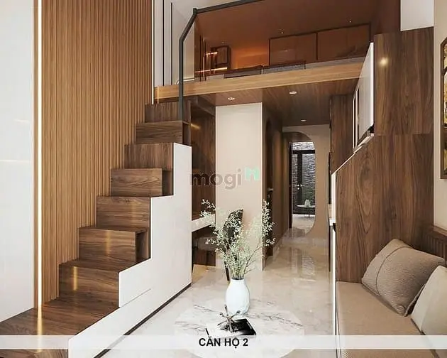 Duplex Trần Cao Full Nội Thất Gỗ Cao Cấp Có Ban Công Máy Giặt Riêng