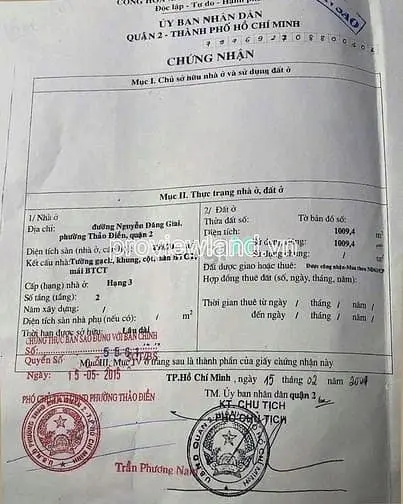 Đất Lớn Hiếm Nhất Thảo Điền, Thổ Cư 100%, 571M², Nhà Cũ, Giá 250Tr/M²