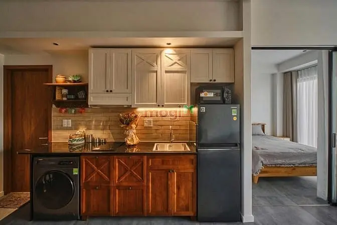 Căn Hộ 1Pn Full Nội Thất Gỗ Cao Cấp Máy Giặt Riêng View Đẹp Siêu Hot