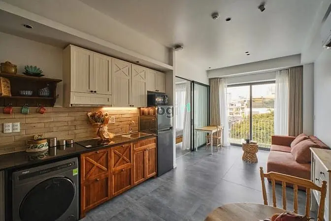 Căn Hộ 1Pn Full Nội Thất Gỗ Cao Cấp Máy Giặt Riêng View Đẹp Siêu Hot