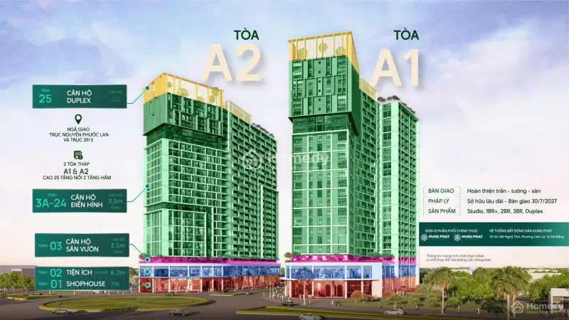 Duy Nhất 3 Suất Ngoại Giao Giá Rẻ- Căn1Pn 1Ty3, 2Pn 2Ty5, 3Pn 3Ty7- Sun Cora Tower Hòa Xuân Đn