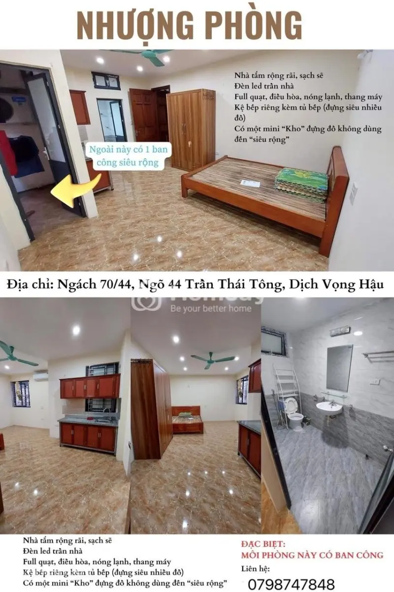 Cho Thuê Phòng 30M2 Khép Kín Full Đồ Tại Ngõ 44 Trần Thái Tông Giá Chỉ 4Tr / Tháng