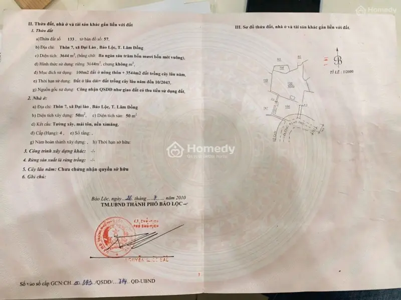 Hiếm: 3.700M² Đại Lào Full Thổ Cư, Đường Đẹp, Nhìn Thẳng View Núi