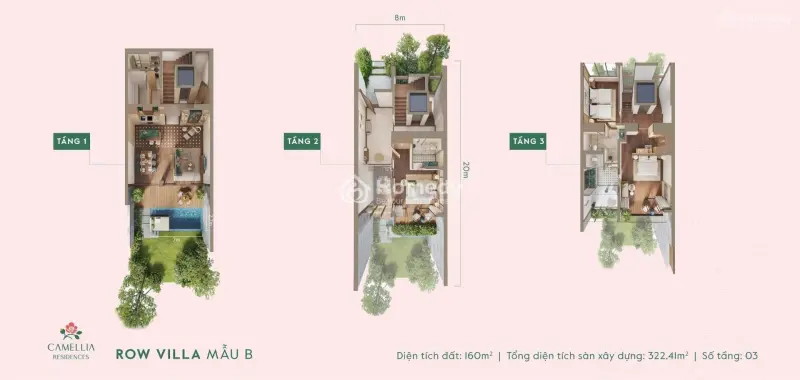 Biệt Thự Khoáng Nóng Camellia Residences , View Tuyệt Đẹp Giữa Miền Thông Reo, 160/322M, Giá 17 Tỷ