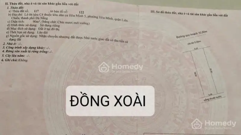 Bán Đất Đường Đồng Xoài - Đường 10,5M Thông Thoáng